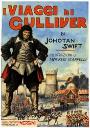Die Reisen von Gulliver - Umschlag für eine der Ausgaben von Jonathan Swift (1667 - 1745). Editions Nerbini, Florenz. Italien