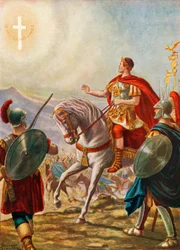 Der Kaiser Konstantin sieht das Zeichen des Kreuzes