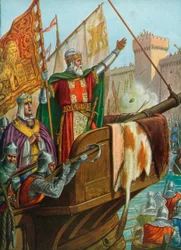 Der alte Doge Enrico Dandolo plündert Konstantinopel, 1204