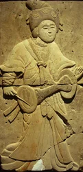 Stele, die einen Musiker darstellt (Terrakotta)