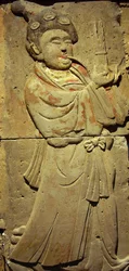 Stele, die einen Musiker darstellt (Terrakotta)