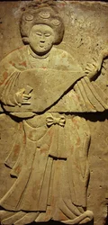 Stele, die einen Musiker darstellt (Terrakotta)