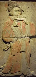 Terrakotta-Stele mit Musiker, Tang-Dynastie
