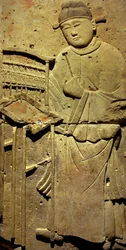 Terrakotta-Stele mit Musiker, Tang-Dynastie