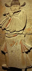 Terrakotta-Stele mit Musiker, Tang-Dynastie
