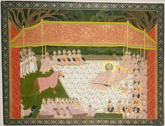Maharana Sarup Singh inspiziert einen Preis-Hengst, 1845-46