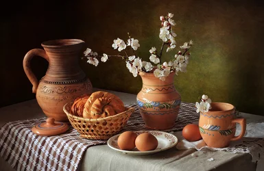 Rustikales Frühlingsfrühstück