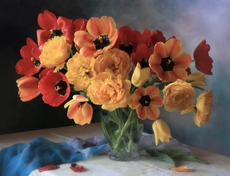 Lebhaftes Tulpenbouquet