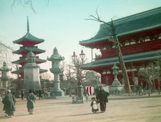 Senso-Ji Tempeltor, Tokio um 1900 - 1915 (Fotografie)