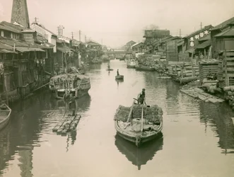 Der Dotonbori-Kanal in Osaka, um 1900 - 1915