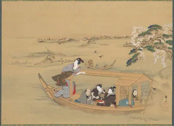 Vergnügungsboot auf dem Sumida-Fluss