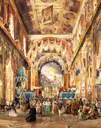 Innenraum der Kirche San Paolo Maggiore in Neapel zum hundertjährigen Jubiläum des Heiligen Cajetan