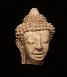 Buddhakopf, aus Chedi Chula Pathom, Davaravati-Periode