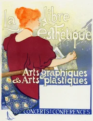 Musik. La Libre Esthetique, Konzerte in Brüssel. Plakat von Van Rysselberghe, Belgien, ca. 1895