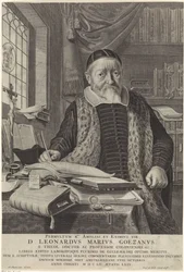 Porträt von Leonard Marius van der Goes in einem Studierzimmer