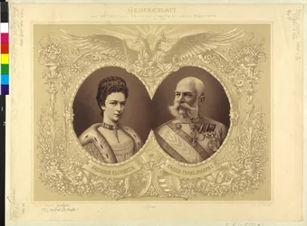 Kaiser von Österreich mit Familie Gedenkblatt zur 40-jährigen Hochzeit Ihrer Majestät 24. April 1854 1894