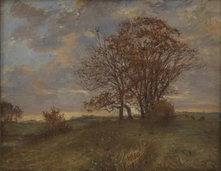 Eine Landschaft bei Borup, Seeland. Abend