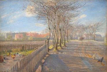 Landstraße mit Bäumen. Kastrup