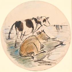 Kälber auf Saltholm (Entwurf für eine Keramikschale)