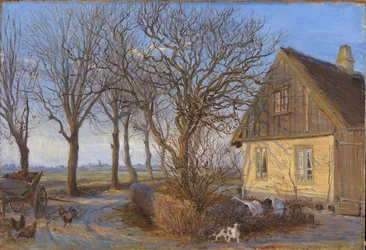 Vor einem Bauernhof. Maglebylille