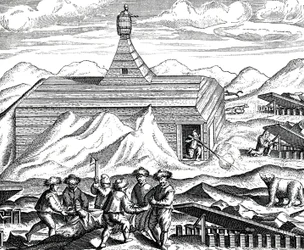 Zerlegen eines Bären am Nordpol, ca. 1600 (Gravur)