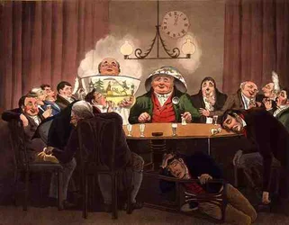 Neujahrsmorgen: Der Alte geht und der Neue kommt, graviert von G. Hunt (Farblithografie)