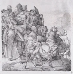 Karren mit verwundeten Soldaten
