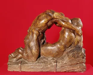 Jupiter und Antiope (erste Seite), c.1818 (Stein mit brauner Patina)