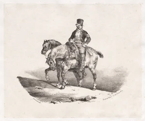 Postbote oder zwei angespannten Pferde, 1823