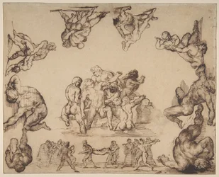 Die Rettung eines Ertrunkenen (recto); Studie eines Pferdes (verso)