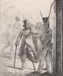 Der Schweizer Wachposten im Louvre, 1819