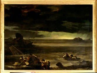 Die Sintflut. Gemälde von Theodore Gericault (1791-1824) 19. Jahrhundert. Öl auf Leinwand. Paris, Louvre Museum