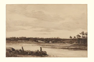 Der Loing-Fluss am Rande des Waldes von Fontainebleau