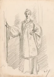 Stehende Figur in einem chinesischen Gewand