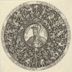 Porträt des Herzogs von Alva, aus einer Serie von Tazza-Designs, ca. 1588
