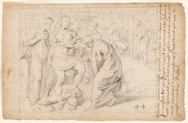 Odysseus empfängt die Huldigung der treuen Dienerinnen