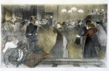 Ball - Zeichnung von Steinlen