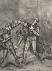 Schurke, du stirbst: Platte 10 aus Othello Akt 5, Szene 1, geätzt 1844, neu gedruckt 1900
