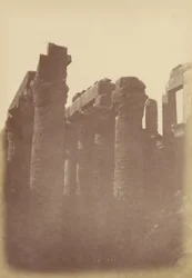 Nahansicht der Säulen des Hypostylsaals, Karnak