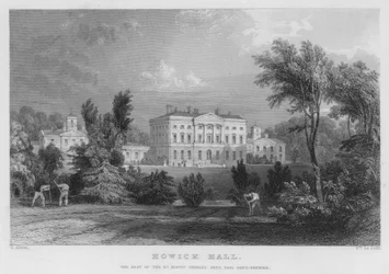 Howick Hall, der Sitz von Charles Grey, Earl Grey, Premier (Stich)