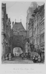 Rue de la Grosse-Horloge, Rouen (Gravur)
