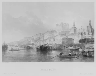 Saumur, an der Loire (Gravur)