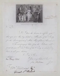 Bestätigungsschreiben der Wahl zur Mitgliedschaft in der Gesellschaft zur Förderung von Kunst, Manufakturen und Handel