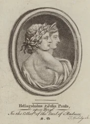 Heliogabalus, römischer Kaiser, und Kaiserin Julia Paula (Stich)
