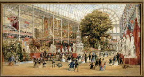Königin Victoria (1819-1901) besucht die Ausstellung von 1851 im Crystal Palace in London. Weltausstellung von 1851