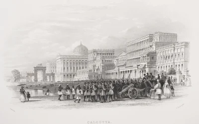 Kalkutta, die Esplanade, graviert von E. Radclyffe, aus 