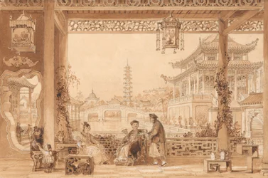 Die Terrasse eines Mandarinhauses in Peking