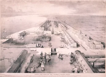 Thames Haven Dock, London, um 1830