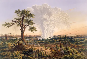 Die Wasserfälle bei Sonnenaufgang mit der 1,200 Fuß hoch aufsteigenden Gischtwolke, 1865