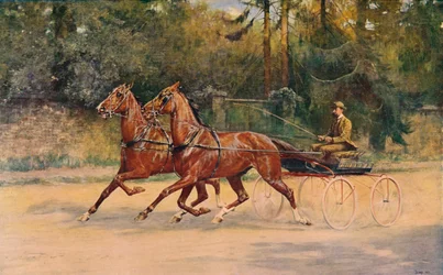 Trabendes Paar von Walter Winans, 1900 um 1910